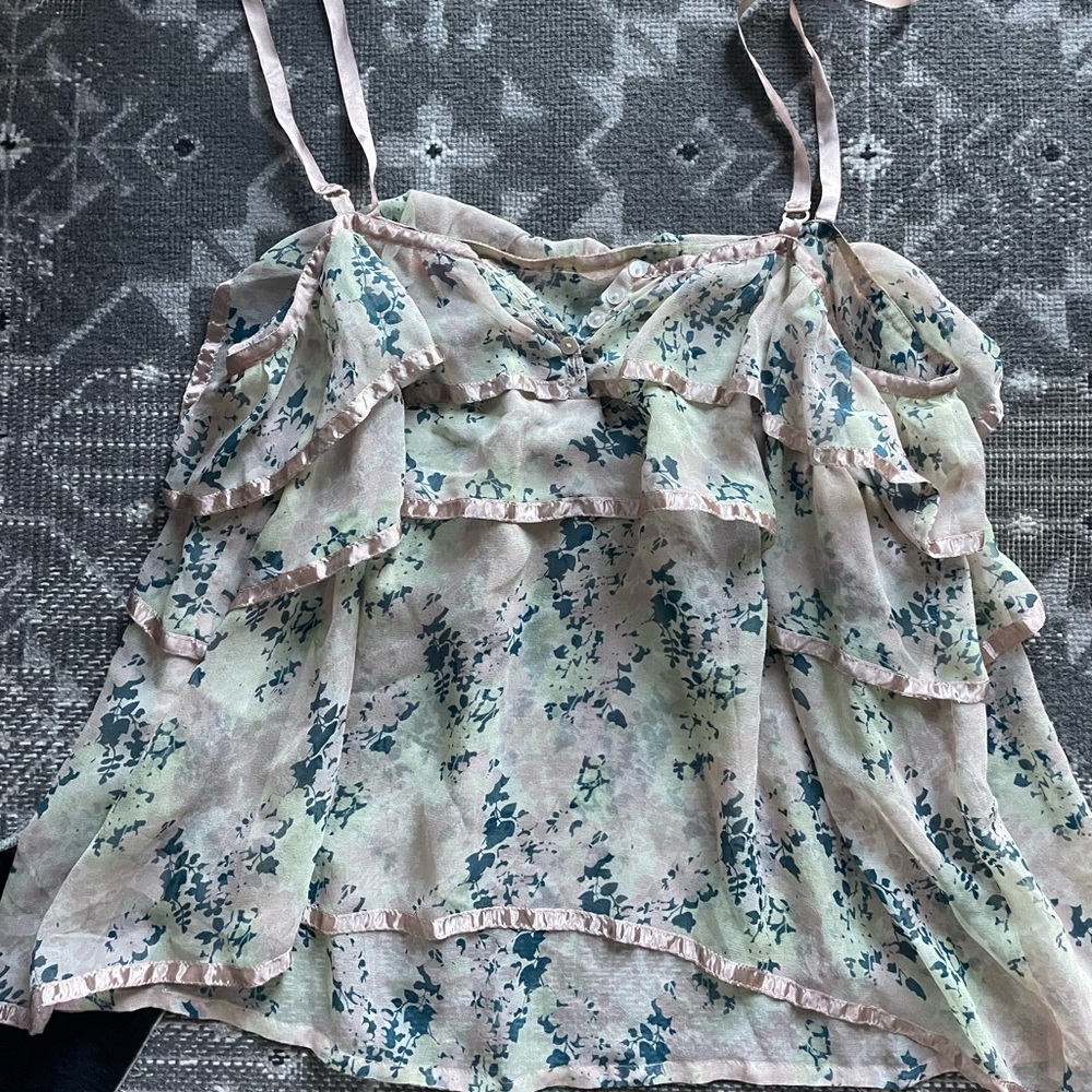 Floral sheer tank top